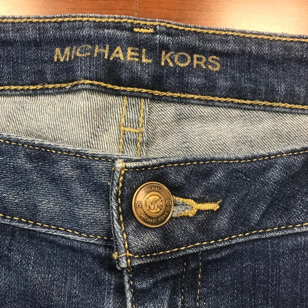 MICHAEL KORS Medium Wash Distressed Skinny Jeans - Picture 6 of 7